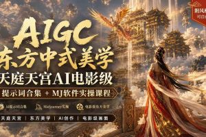 (19998期)AIGC东方中式美学天庭天宫AI电影级提示词合集+MJ软件实操课程