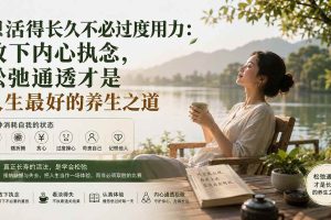 (20007期)付费文章:想活得长久不必过度用力:放下内心执念,松弛通透才是人生最好的养生之道
