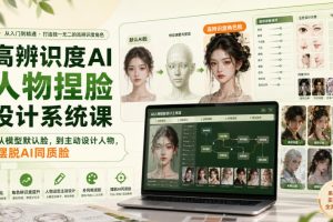 高辨识度AI人物捏脸设计系统课,从模型默认脸,到主动设计人物,摆脱AI同质脸