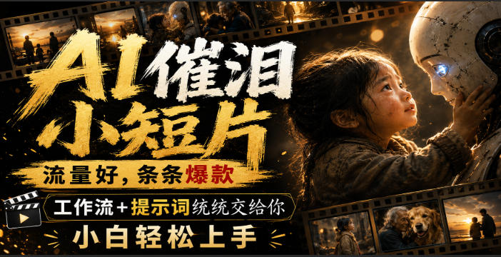 AI催泪小短片，流量好，条条爆款，工作流+提示词统统交给你，小白轻松上手