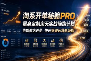 淘系开单秘籍PRO,量身定制淘天实战陪跑计划,告别做店迷茫、快速突破运营瓶颈期(更新260823)
