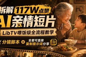 拆解117W点赞AI亲情短片，LibTV喂饭级全流程教学，分镜脚本+全套可直接复制提示词分享
