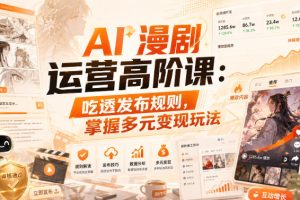 AI漫剧运营高阶课：吃透发布规则，掌握多元变现玩法