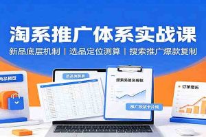 淘系推广体系实战课:新品底层机制,选品定位测算,搜索推广爆款复制