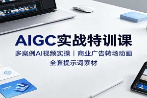 AIGC实战特训课:多案例AI视频实操,商业广告转场动画,全套提示词素材