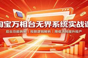 淘宝万相台无界系统实战课：后台功能拆解，投放逻辑解析，降低消耗提升投产