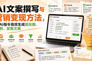 AI文案撰写与营销变现方法,用AI指令高效生成朋友圈、社群、发售文案