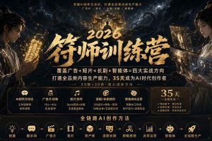 （20179期）符师训练营-35天成为AI时代创作者，广告+短片+漫剧+智能体四大实战方向，掌握从创意到上线的完整工作流