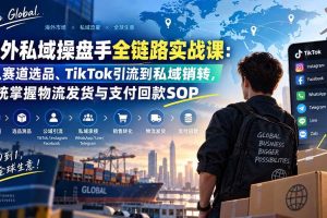 （20255期）海外私域操盘手全链路实战课：从赛道选品、TikTok引流到私域销转，系统掌握物流发货与支付回款SOP