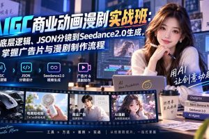 (20268期)AIGC商业动画漫剧实战班-更新:从底层逻辑、JSON分镜到Seedance2.0生成,掌握广告片与漫剧制作流程