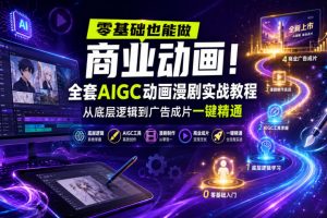 零基础也能做商业动画!全套AIGC动画漫剧实战教程,从底层逻辑到广告成片一键精通(更新0905)