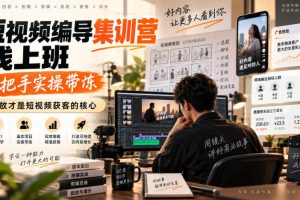 短视频编导集训营线上班，手把手实操带冻，投放才是短视频获客的核心