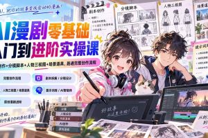(20352期)AI漫剧零基础入门到进阶实操课:剧本创作+分镜脚本+人物三视图+场景道具,跑通完整创作流程