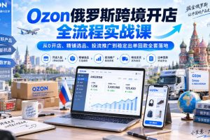 Ozon俄罗斯跨境开店全流程实战课|从0开店、精铺选品、投流推广到稳定出单回款全套落地