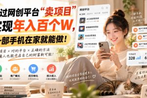 靠卖网创项目变现,一年拿下百万收益!一台手机就能操作!