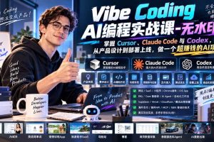 （20431期）Vibe Coding AI编程实战课-无水印：掌握Cursor、Claude Code与Codex，从产品设计到部署上线，做一个超赚钱的AI项目