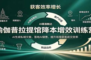 瑜伽普拉提馆降本增效训练营:AI生成私域文案,落地AI销售,提升场馆获客成交效率