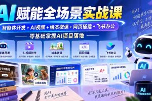 (20517期)AI赋能全场景实战课|智能体开发+AI视频+绘本微课+网页搭建+飞书办公,零基础掌握AI项目落地