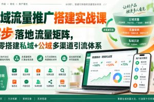全域流量推广搭建实战课,8步落地流量矩阵,从零搭建私域+公域多渠道引流体系