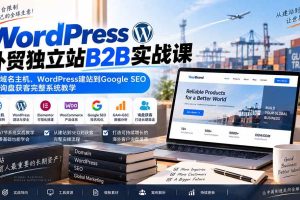 （20526期）WordPress外贸独立站B2B实战课：从域名主机、WordPress建站到Google SEO与询盘获客完整系统教学