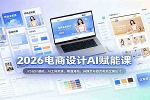 2026电商设计AI赋能课:PS设计基础,AI工具实操,精通海报、详情页与首页电商全案设计