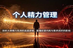 个人精力管理：剖析大佬精力充沛的底层逻辑，看懂欲望内耗与需求闭环的影响