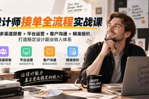 (20563期)设计师接单全流程实战课-无水印|多渠道获客+平台运营+客户沟通+精准报价,打造稳定设计副业收入体系