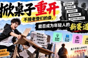 某公众号付费文章：掀桌子重开，不接老登们的盘，能否成为年轻人的新赛道？